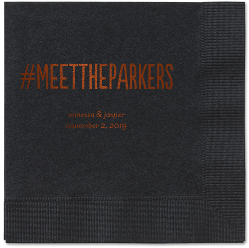 Adorable Couple Napkins, Brown, Black, Mocha