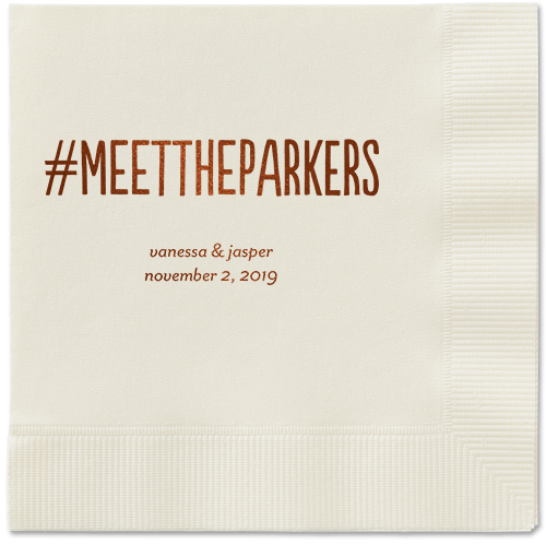 Adorable Couple Napkins, Brown, Ecru