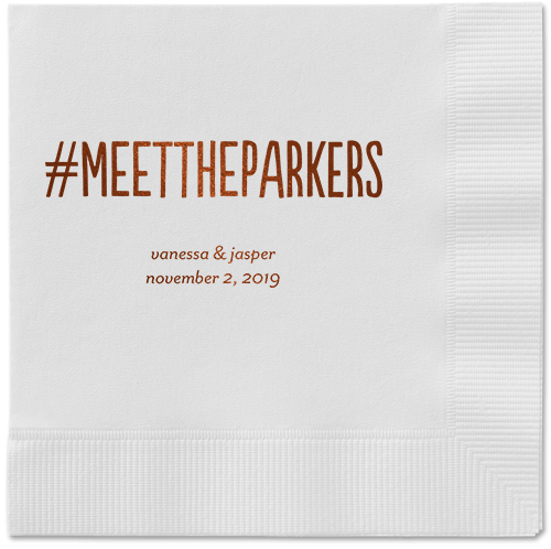 Adorable Couple Napkins, Brown, White, Mocha