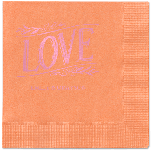 Ornamented Petals Napkin, Pink, Coral, blush