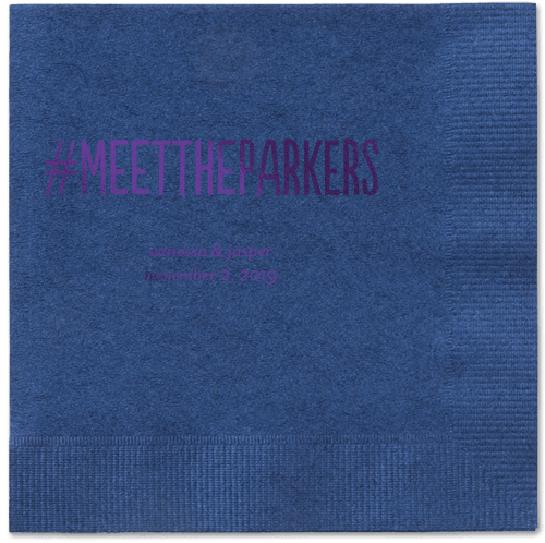 Adorable Couple Napkins, Purple, Navy