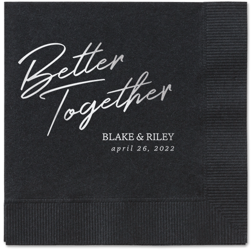Improved Together Napkin, Grey, Black, silver