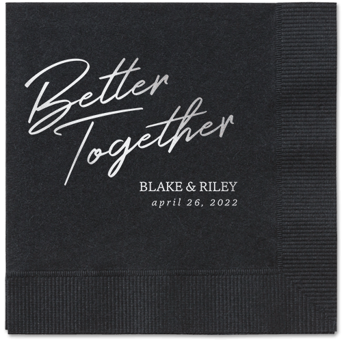 Improved Together Napkin, Grey, Black