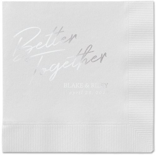Improved Together Napkin, Grey, White, silver
