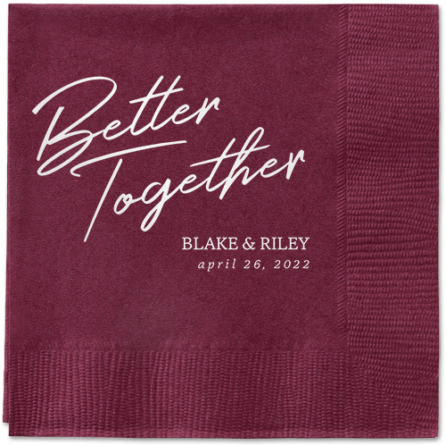 Improved Together Napkin, White, Berry, white