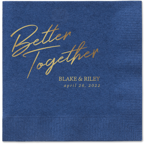 Improved Together Napkin, Yellow, Navy, gold