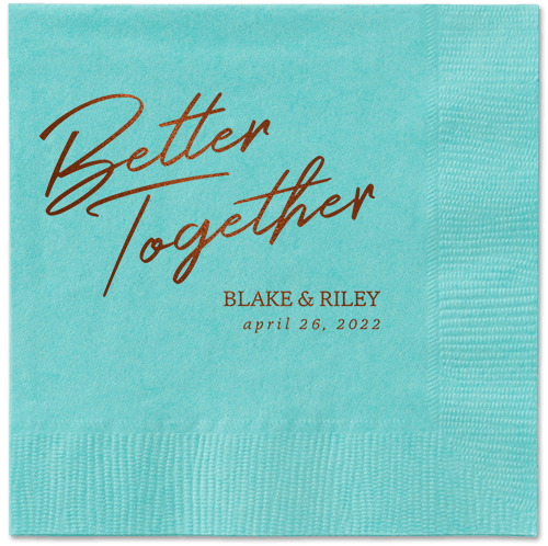 Improved Together Napkin, Brown, Aqua, mocha