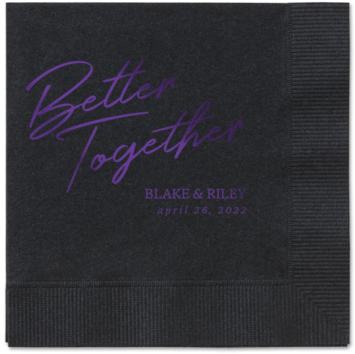 Improved Together Napkin, Purple, Black