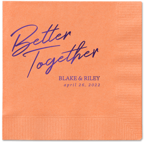 Improved Together Napkin, Purple, Coral
