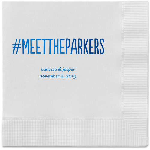 Adorable Couple Napkins, Blue, White, Royal