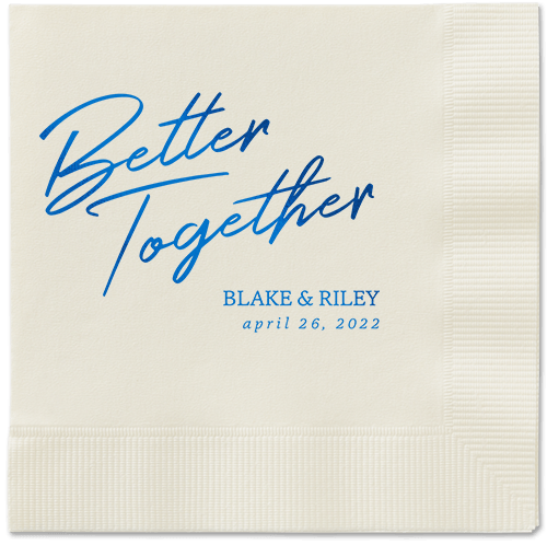 Improved Together Napkin, Blue, Ecru, royal