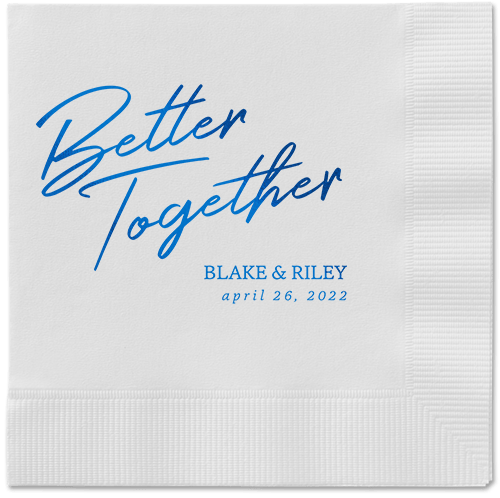 Improved Together Napkin, Blue, White, royal
