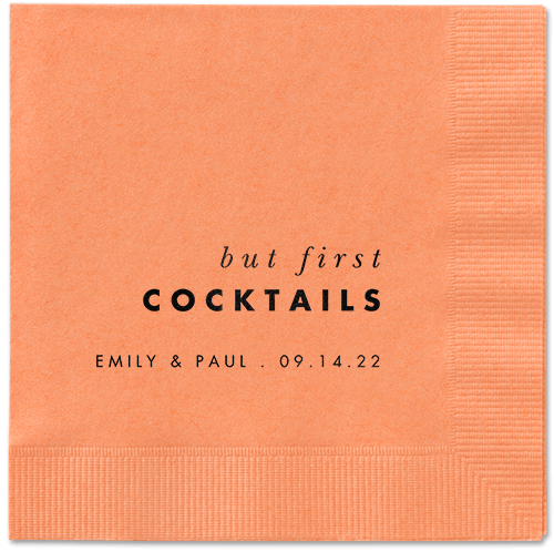 But First Napkin, Black, Coral, black