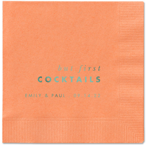 But First Napkin, Green, Coral