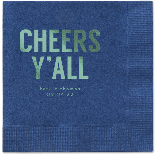 Cheers Yall Napkin, Green, Navy