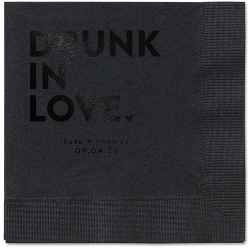 Drunk in Love Napkin, Black, Black