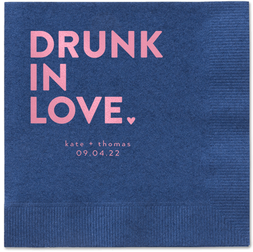 Drunk in Love Napkin, Pink, Navy, blush