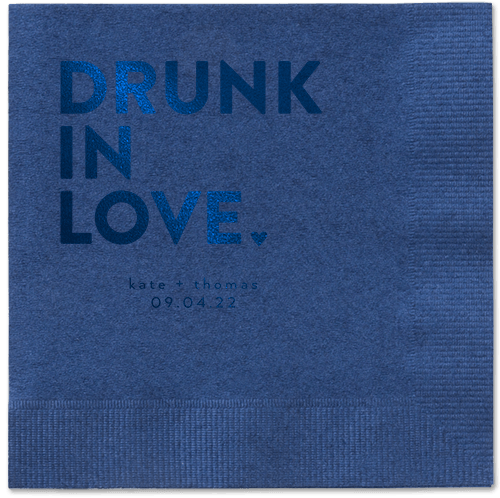 Drunk in Love Napkin, Blue, Navy, midnight