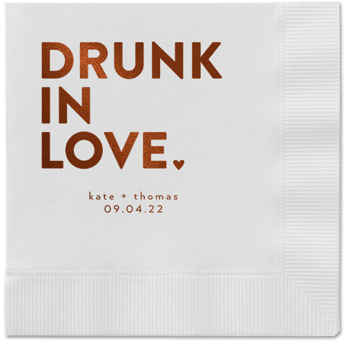 Drunk in Love Napkin, Brown, White
