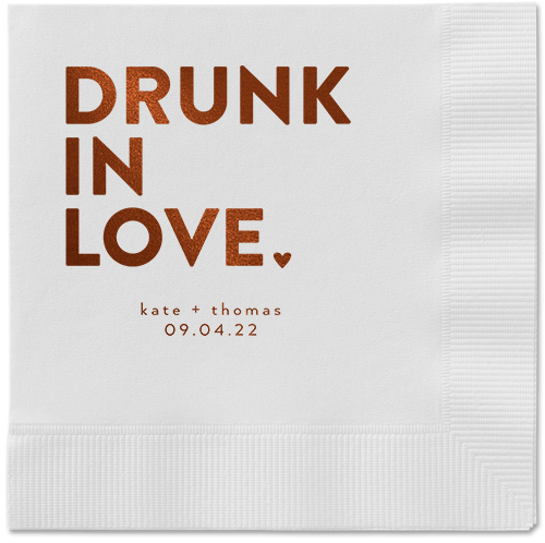 Drunk in Love Napkin, Brown, White, mocha