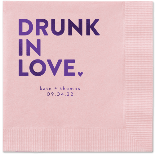 Drunk in Love Napkin, Purple, Blush