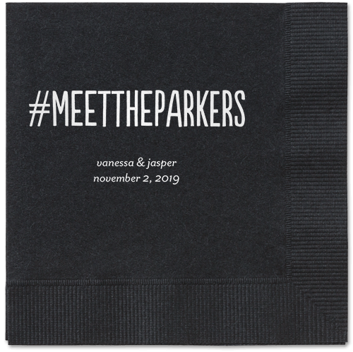 Adorable Couple Napkins, White, Black
