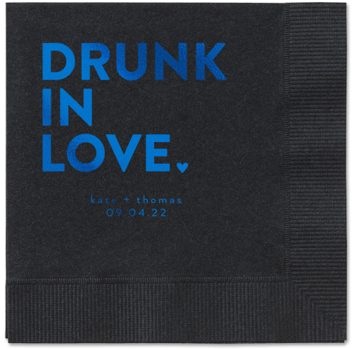 Drunk in Love Napkin, Blue, Black