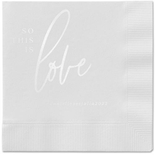 So This Is Love Napkin, White, White, white
