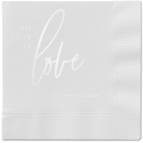 So This Is Love Napkin, White, White