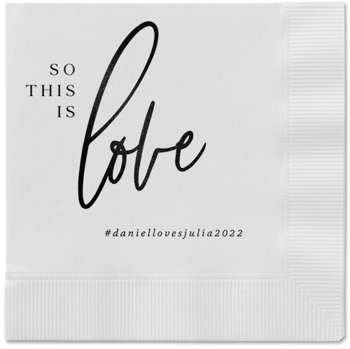 So This Is Love Napkin, Black, White, black