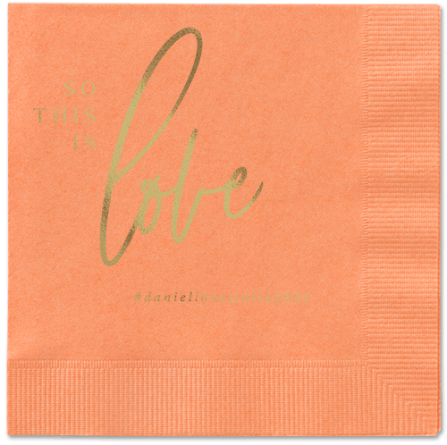 So This Is Love Napkin, Yellow, Coral, gold