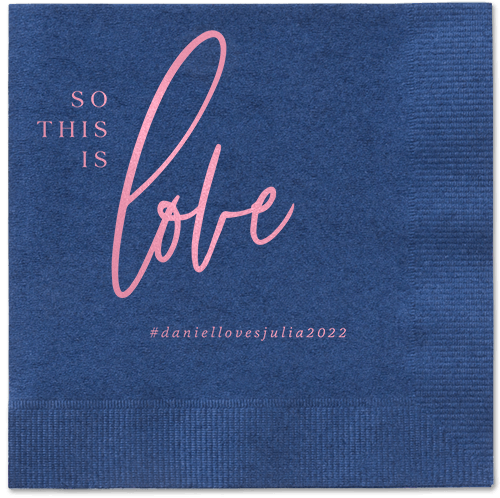 So This Is Love Napkin, Pink, Navy
