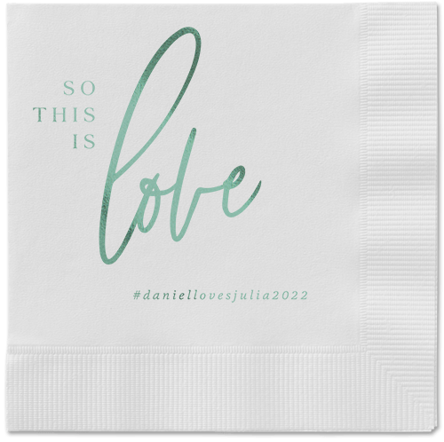 So This Is Love Napkin, Green, White