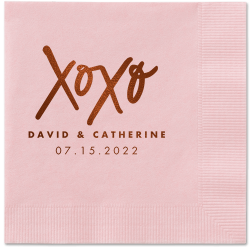 Embrace and Kiss Napkin, Brown, Blush, mocha