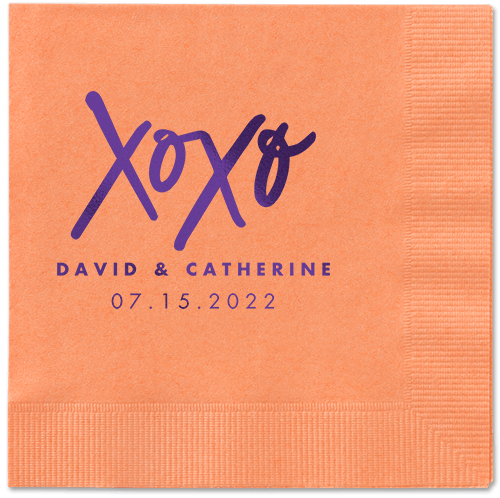 Embrace and Kiss Napkin, Purple, Coral, purple