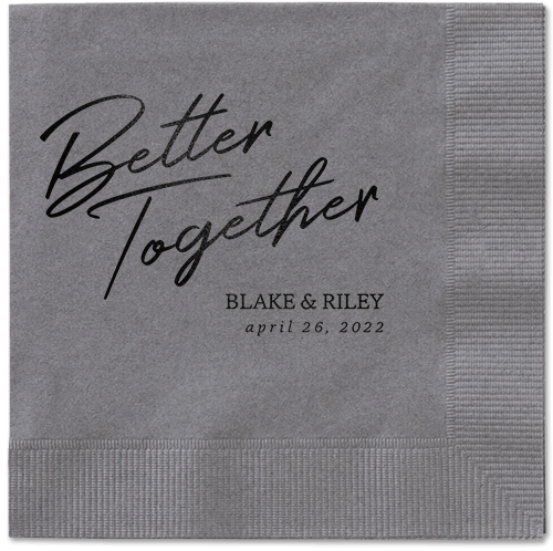 Improved Together Napkin, Black, Pewter, black