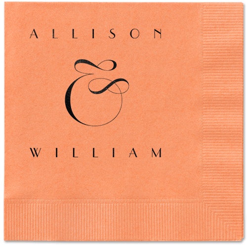 Nouveau Connection Napkin, Black, Coral, black