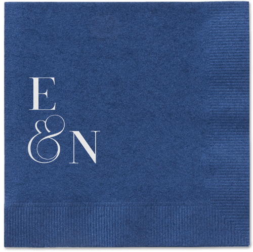 Arched Rehearsal Napkin, White, Navy, white