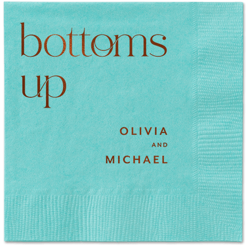 Modern Dining Napkin, Brown, Aqua, mocha