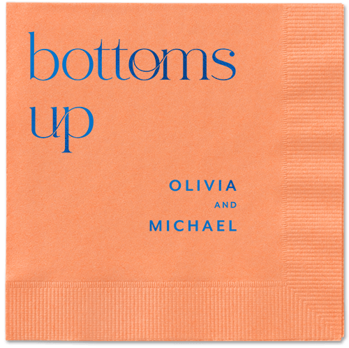 Modern Dining Napkin, Blue, Coral, royal