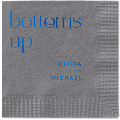 Modern Dining Napkin, Blue, Pewter, royal