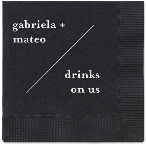 Modern Stylings Napkin, White, Black
