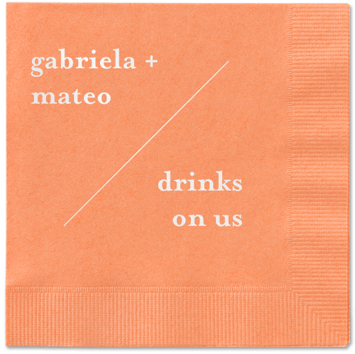 Modern Stylings Napkin, White, Coral, white