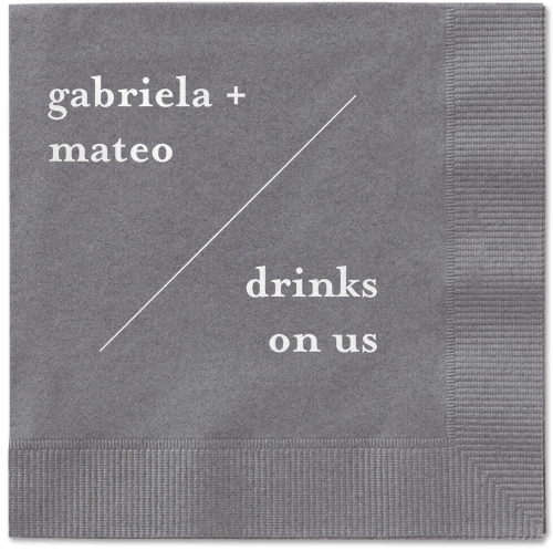 Modern Stylings Napkin, White, Pewter