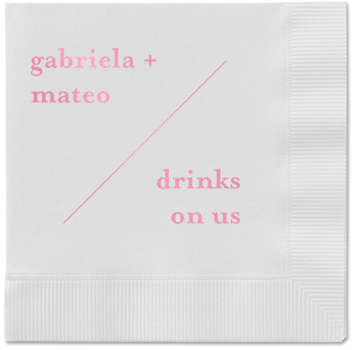 Modern Stylings Napkin, Pink, White
