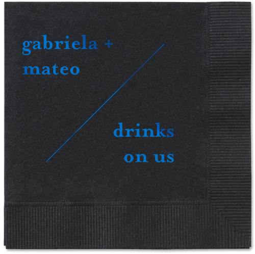 Modern Stylings Napkin, Blue, Black