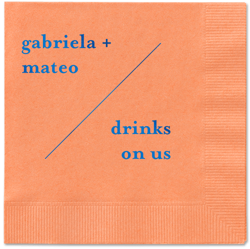 Modern Stylings Napkin, Blue, Coral, royal