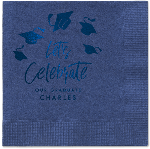 Cap Confetti Napkin, Blue, Navy