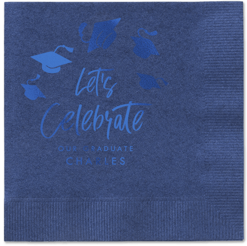Cap Confetti Napkin, Blue, Navy, royal