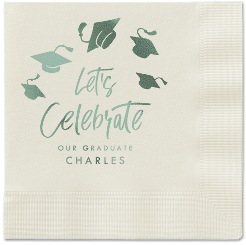 Cap Confetti Napkin, Green, Ecru, sage